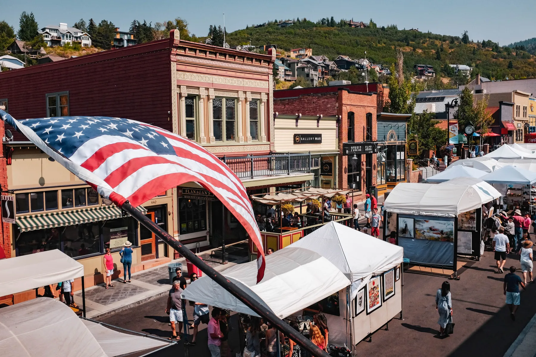 A busy main street in a local community